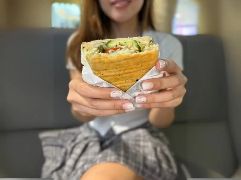 Guests enjoying sandwiches
